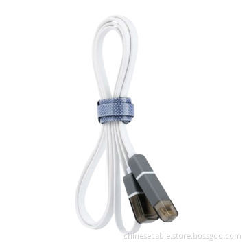 New 2-in-1 Multi-function Micro USB/8pin Data Sync Charger Flat Cable for iPhone 6 5 5s 5c Galaxy S4